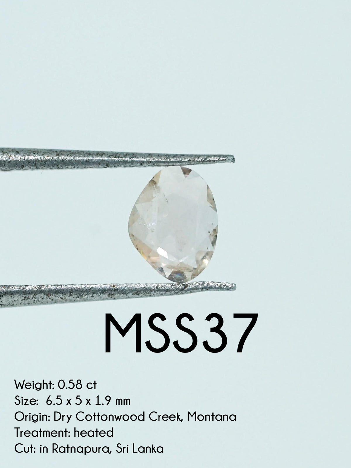 Custom Rose Cut Montana Sapphire Ring in Silver