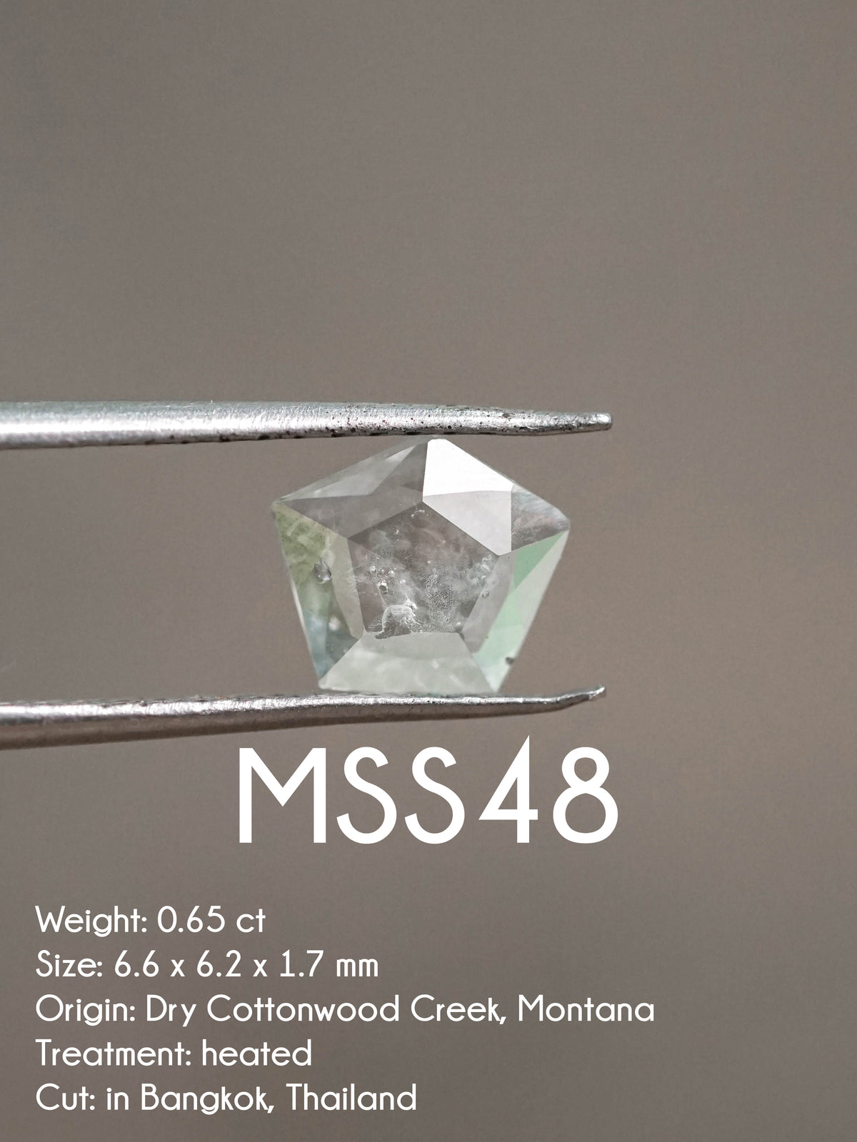 Custom Rose Cut Montana Sapphire Ring in Silver