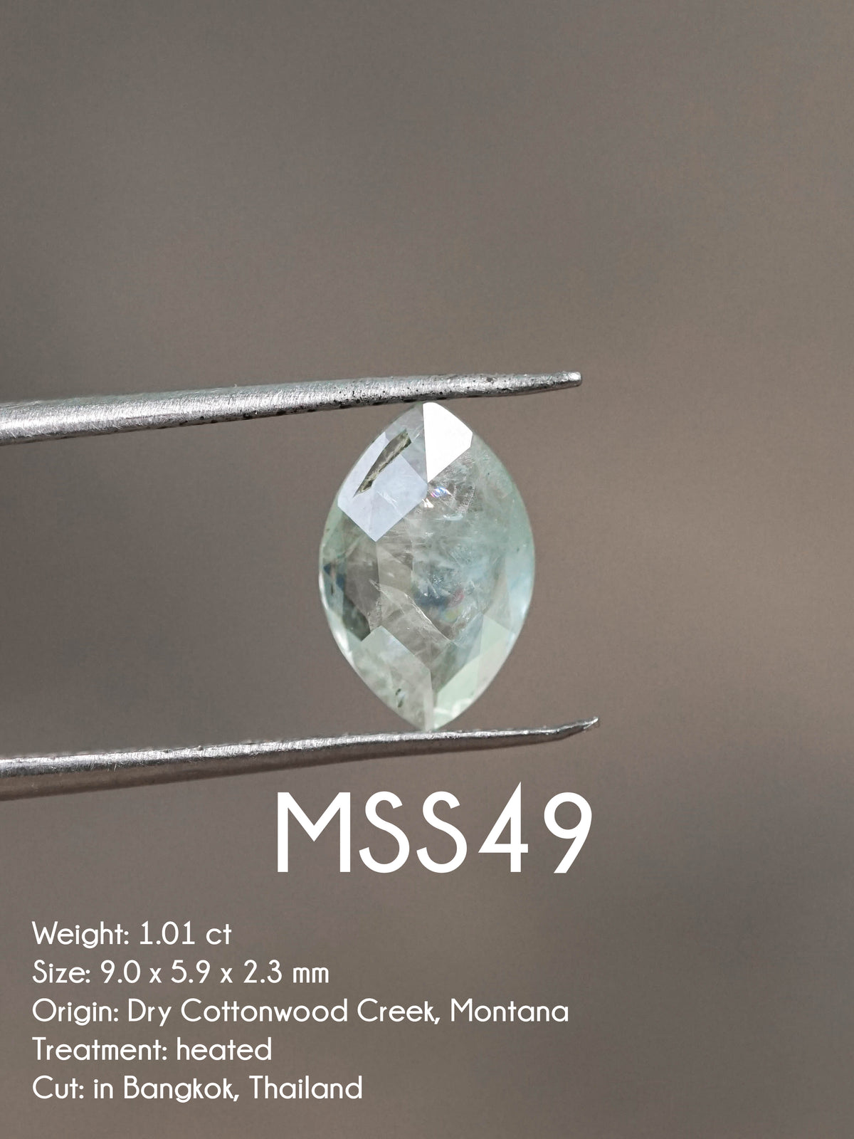 Custom Rose Cut Montana Sapphire Ring in Silver