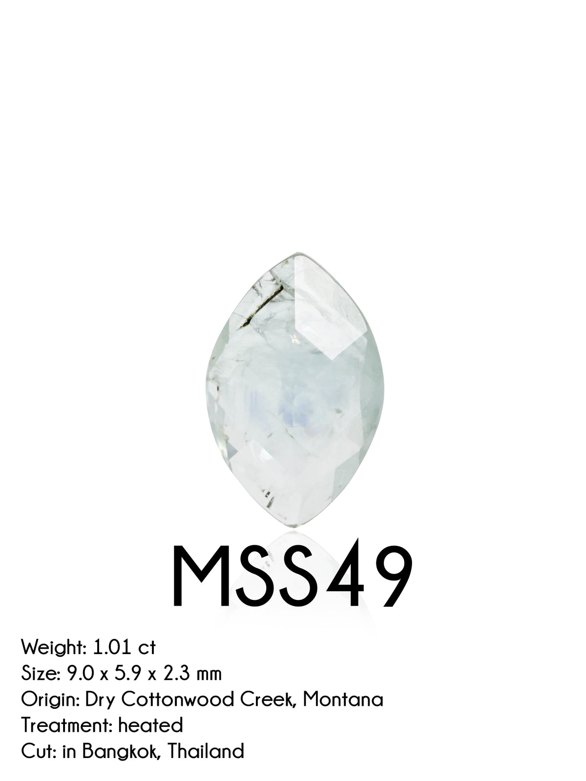 Custom Rose Cut Montana Sapphire Ring in Silver