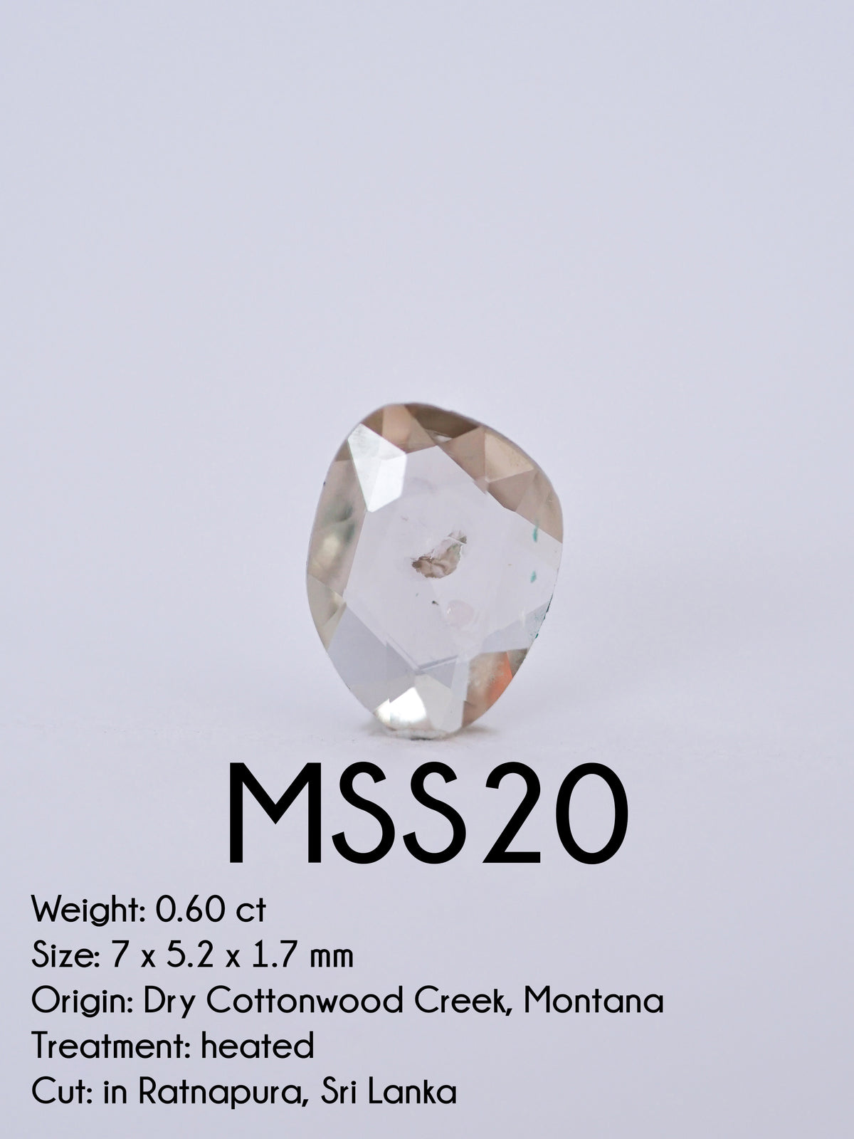 Custom Rose Cut Montana Sapphire Ring in Silver