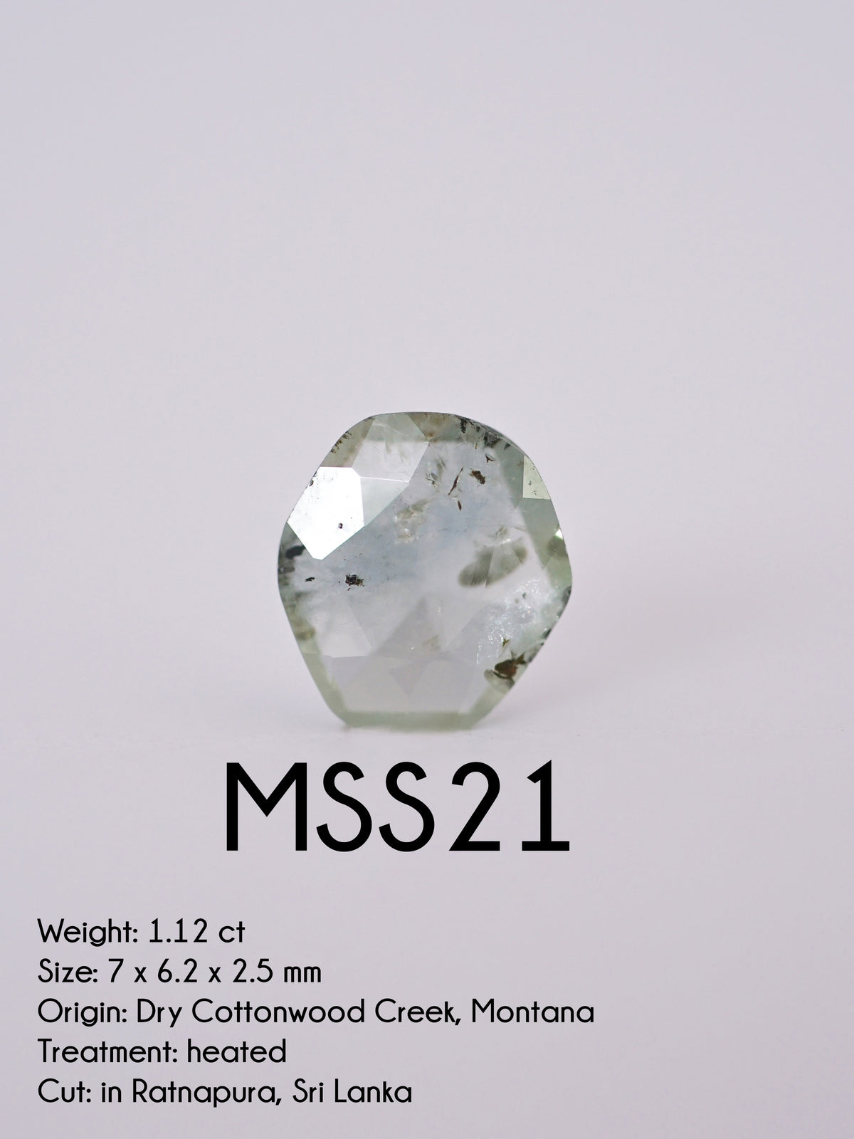 Custom Rose Cut Montana Sapphire Ring in Silver