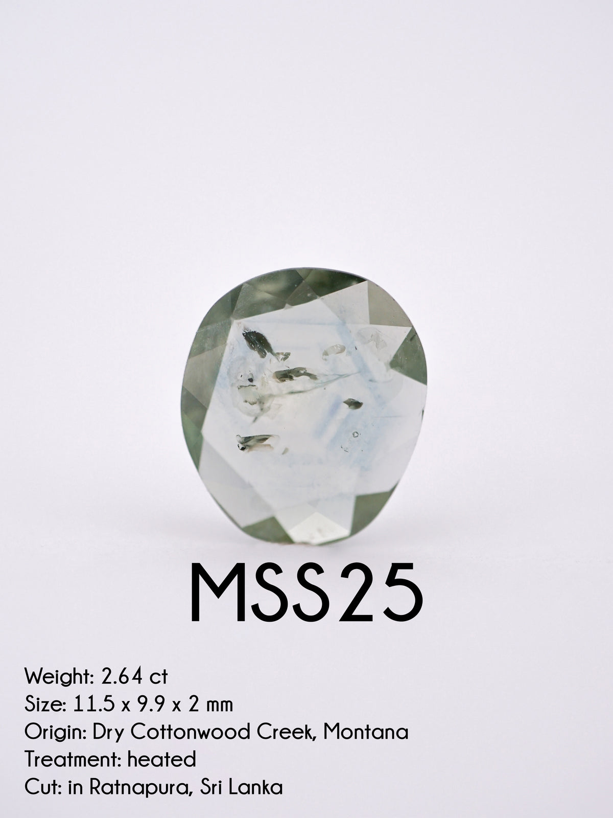 Custom Rose Cut Montana Sapphire Ring in Silver