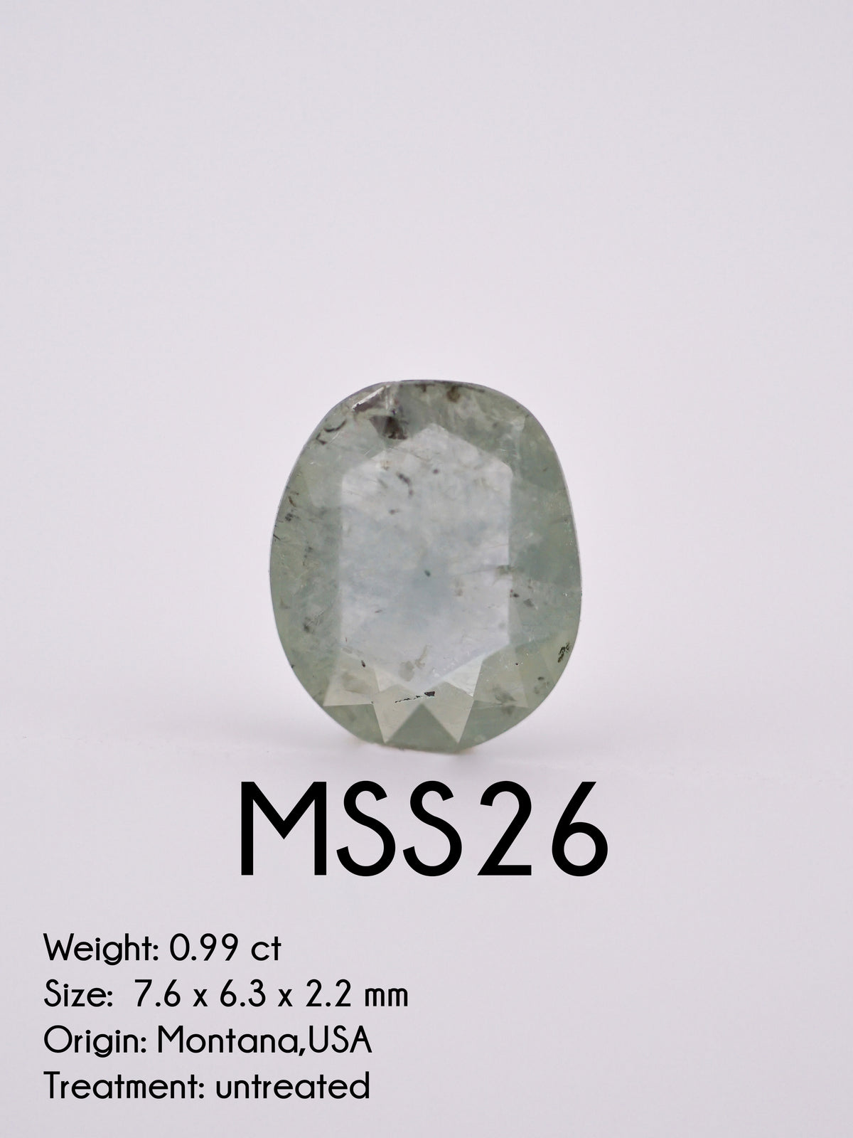 Custom Rose Cut Montana Sapphire Ring in Silver