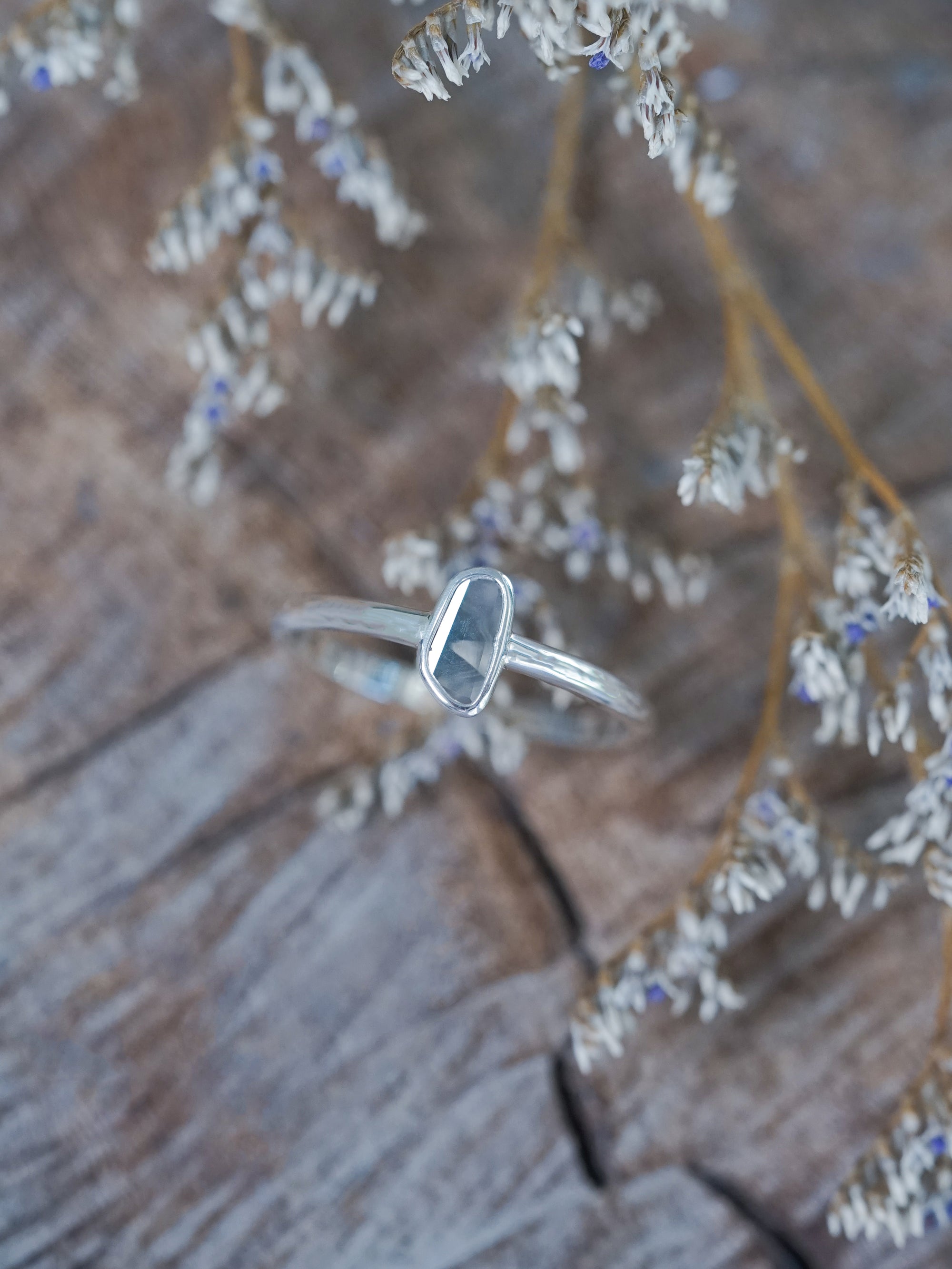 Slice Rings Marble Diamond Slice Ring in Silver - Gardens of the Sun | Ethical Jewelry