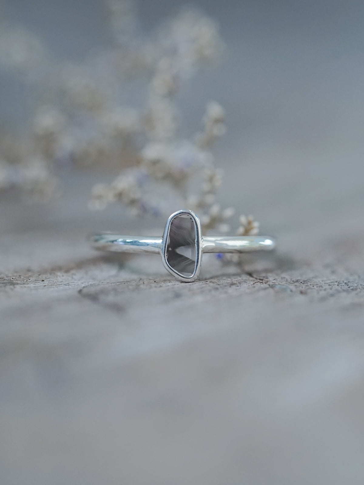 Marble Diamond Slice Ring in Silver - Gardens of the Sun | Ethical Jewelry