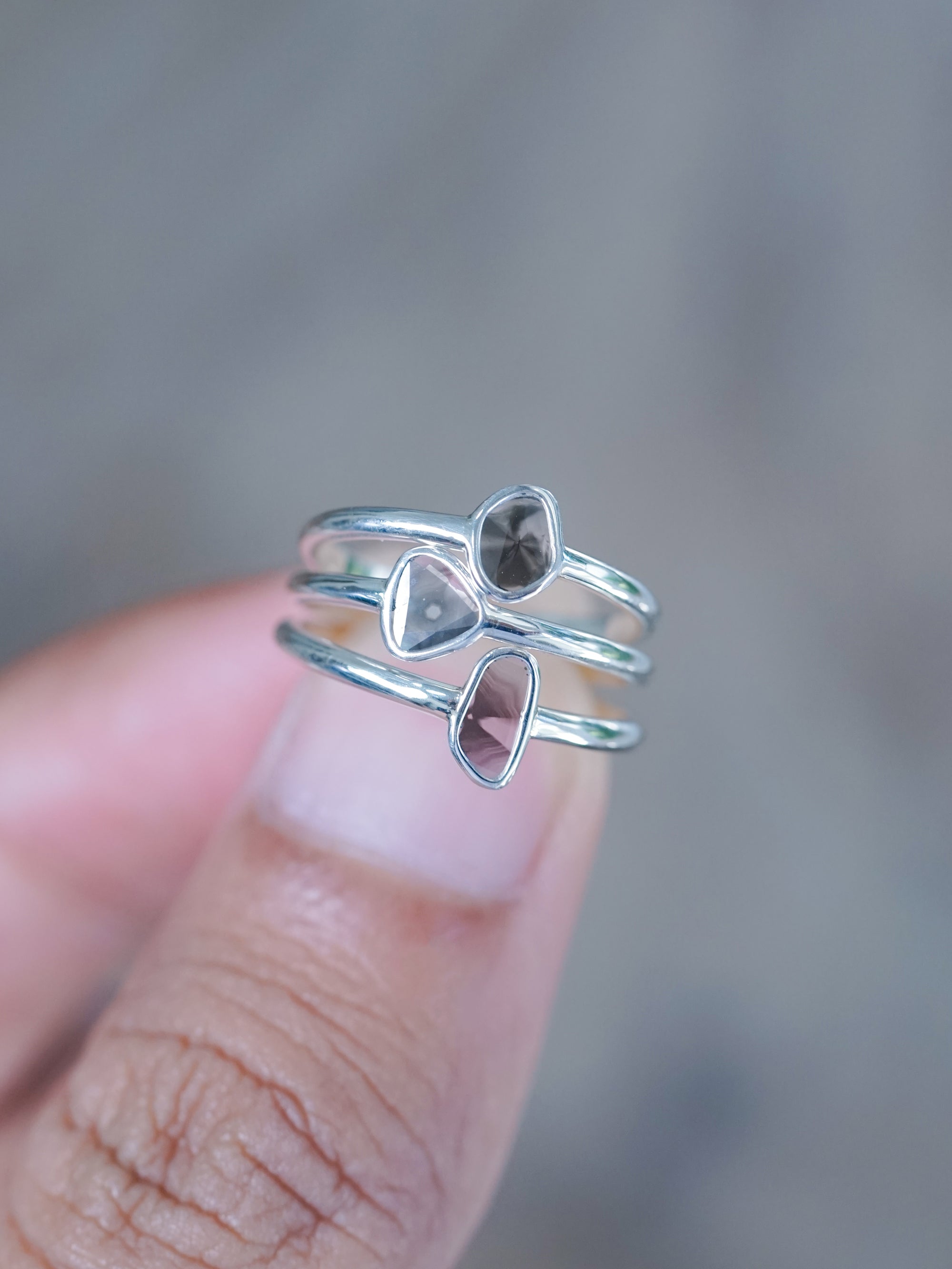 Slice Rings Marble Diamond Slice Ring in Silver - Gardens of the Sun | Ethical Jewelry