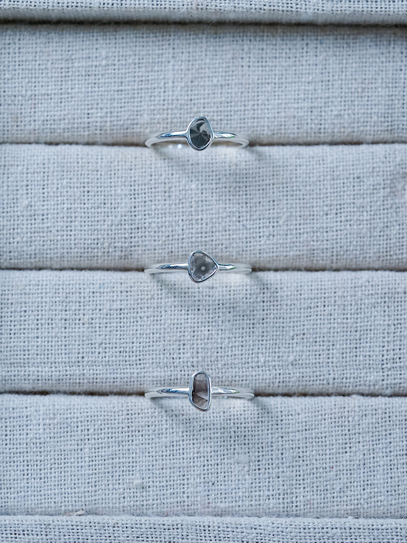 Marble Diamond Slice Ring in Silver - Gardens of the Sun | Ethical Jewelry