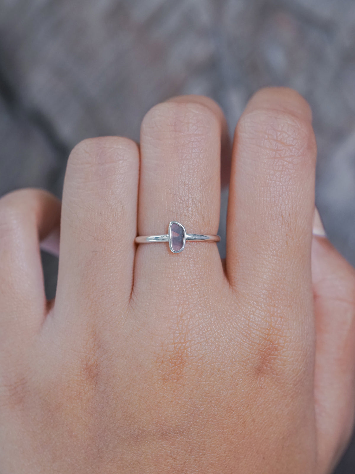 Marble Diamond Slice Ring in Silver - Gardens of the Sun | Ethical Jewelry