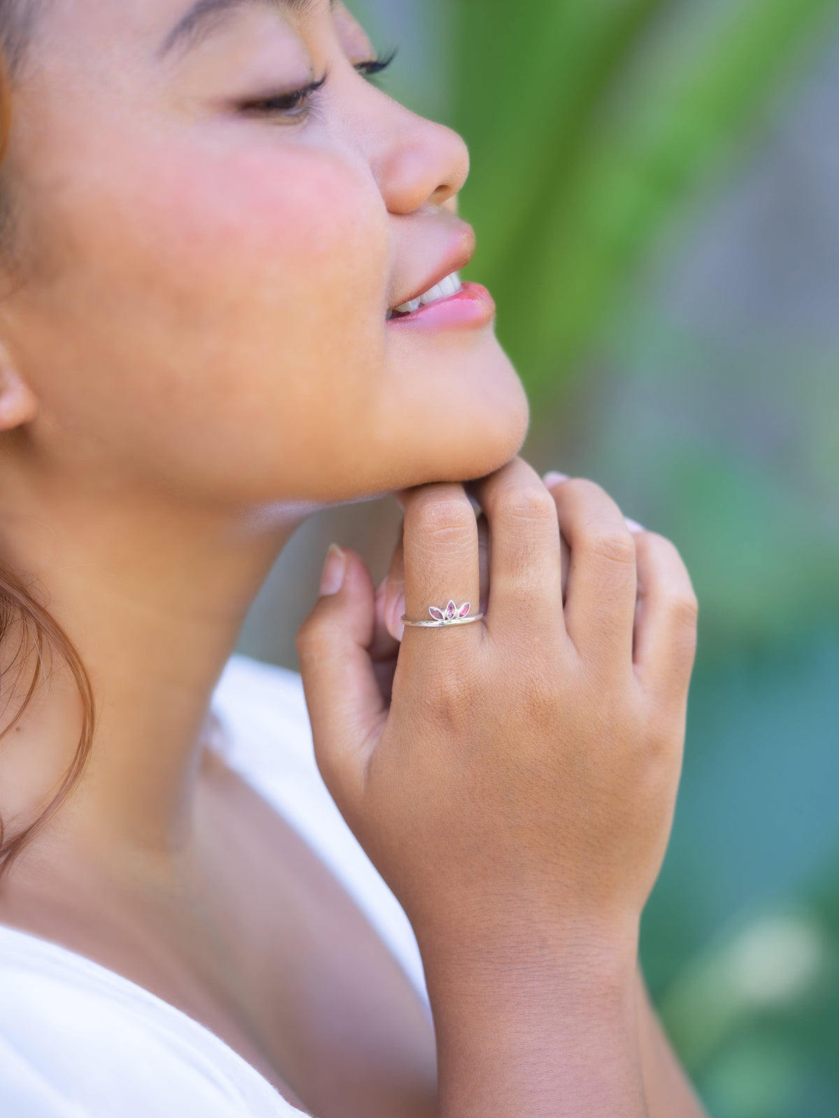 Marquise Garnet Crown Ring - Gardens of the Sun | Ethical Jewelry