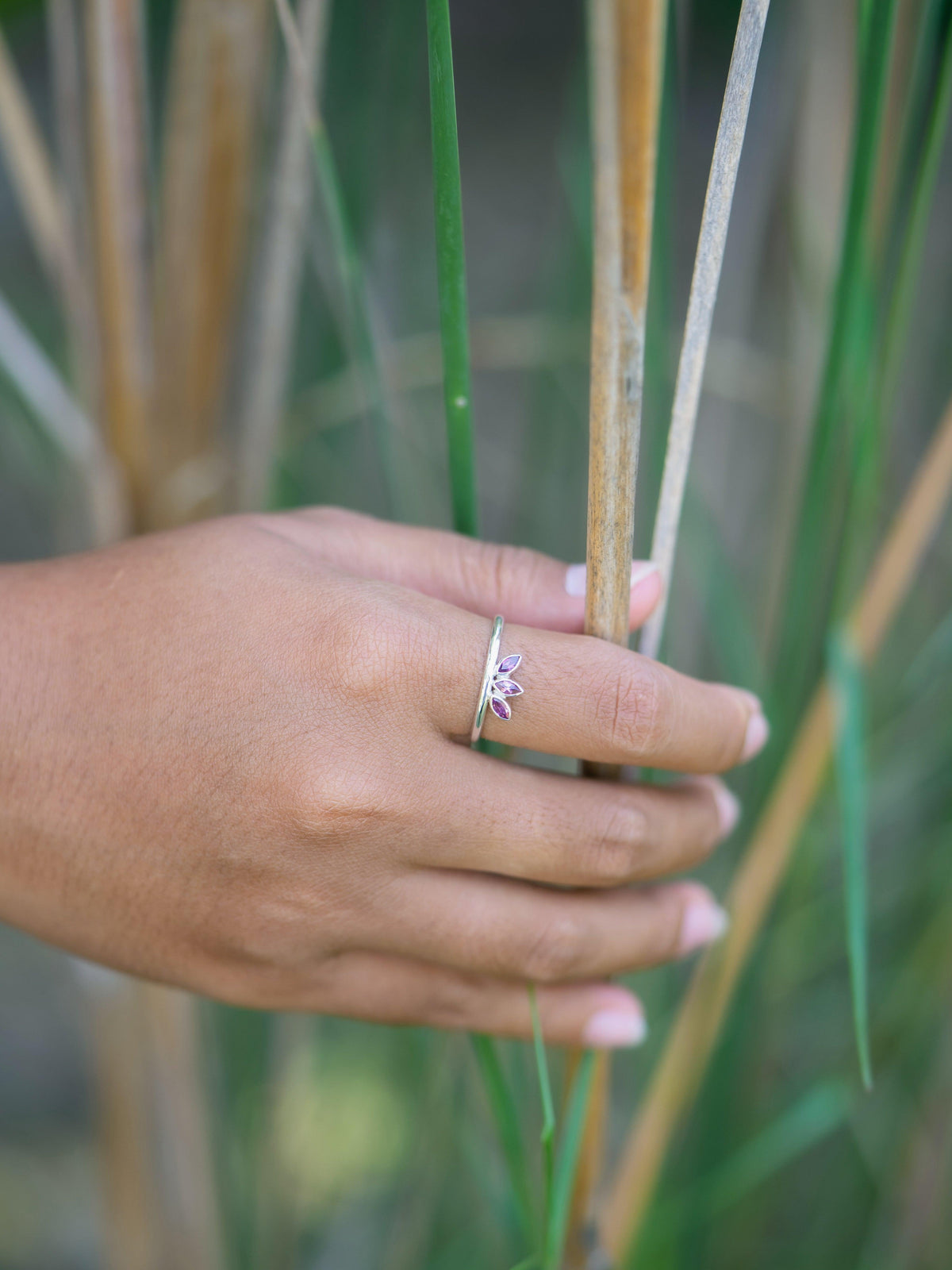 Marquise Garnet Crown Ring - Gardens of the Sun | Ethical Jewelry