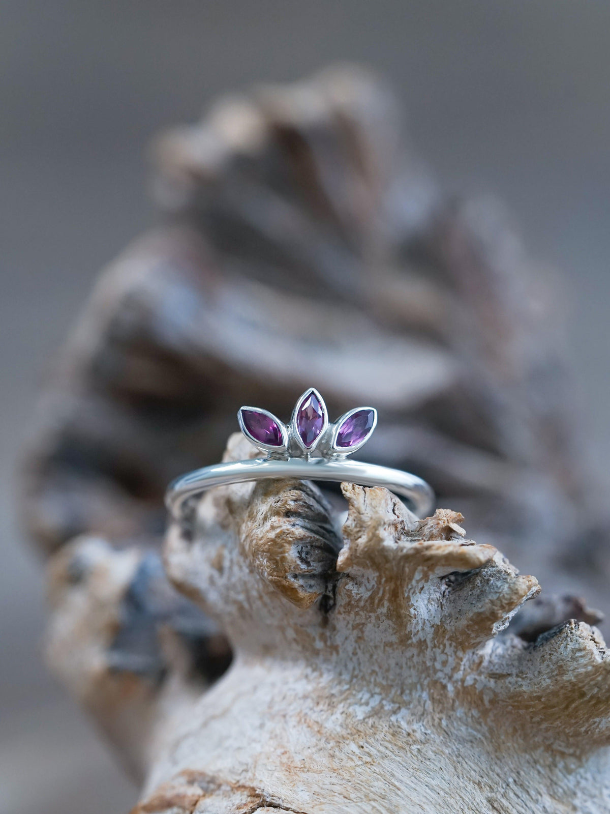 Marquise Garnet Crown Ring - Gardens of the Sun | Ethical Jewelry