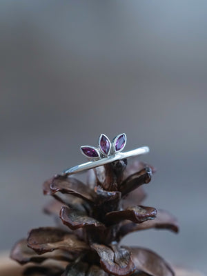 Marquise Garnet Crown Ring