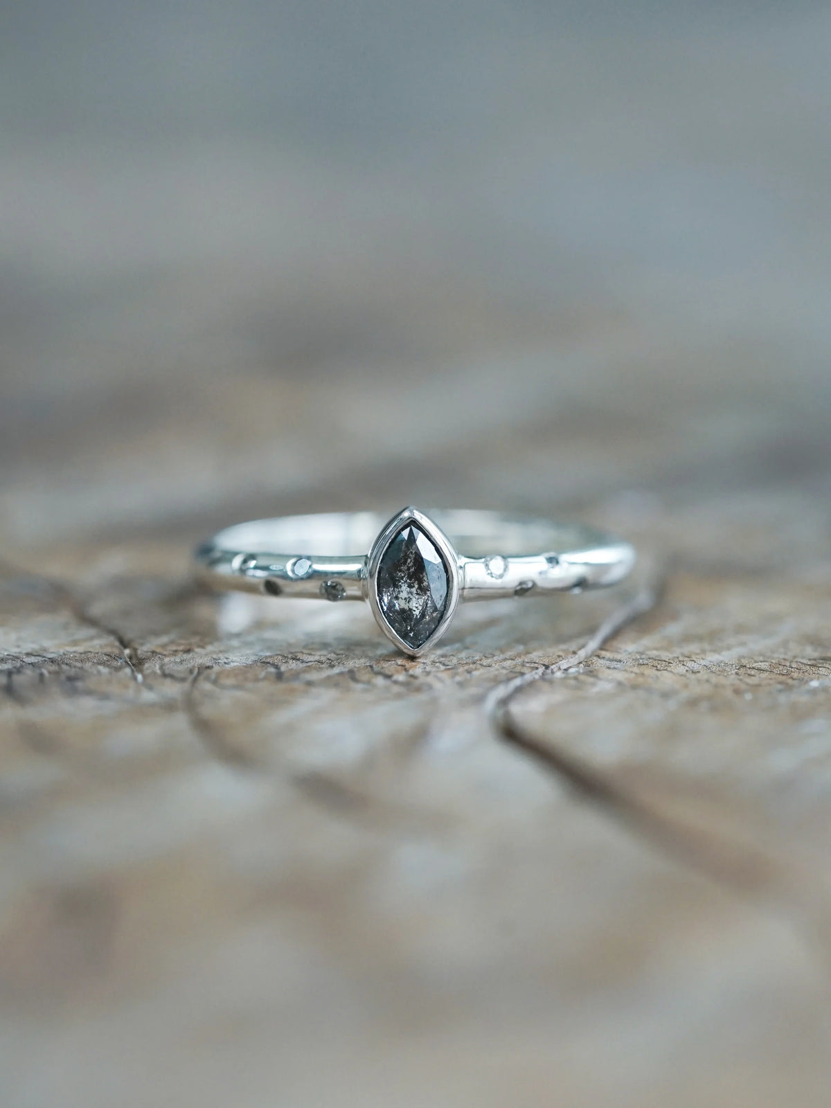 Marquise Cut Diamond Engagement Ring in Silver