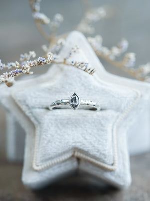 Marquise Cut Diamond Engagement Ring in Sterling Silver