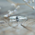 Marquise Cut Diamond Ring in Sterling Silver