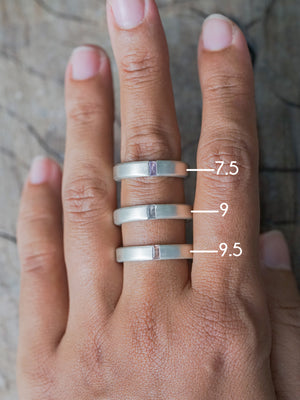 Men's Sapphire Wedding Band in Sterling Silver