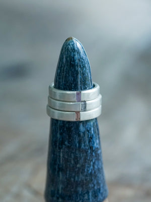 Men's Sapphire Wedding Band in Sterling Silver