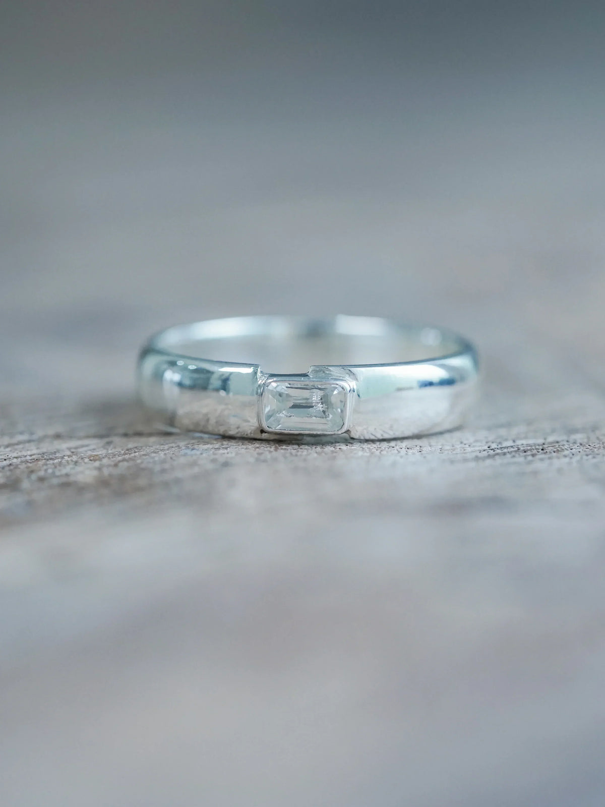 Men’s White Sapphire Engagement Ring