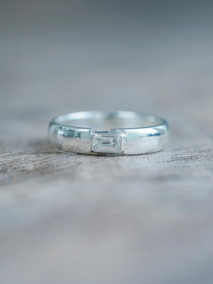 Men’s White Sapphire Engagement Ring