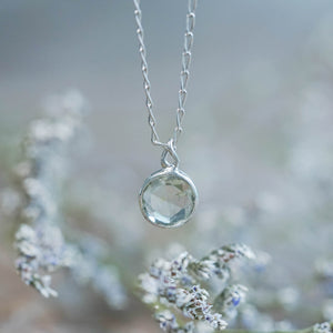 Mint Montana Sapphire Necklace in Sterling Silver