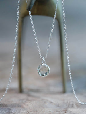 Mint Montana Sapphire Pendant Necklace in Silver