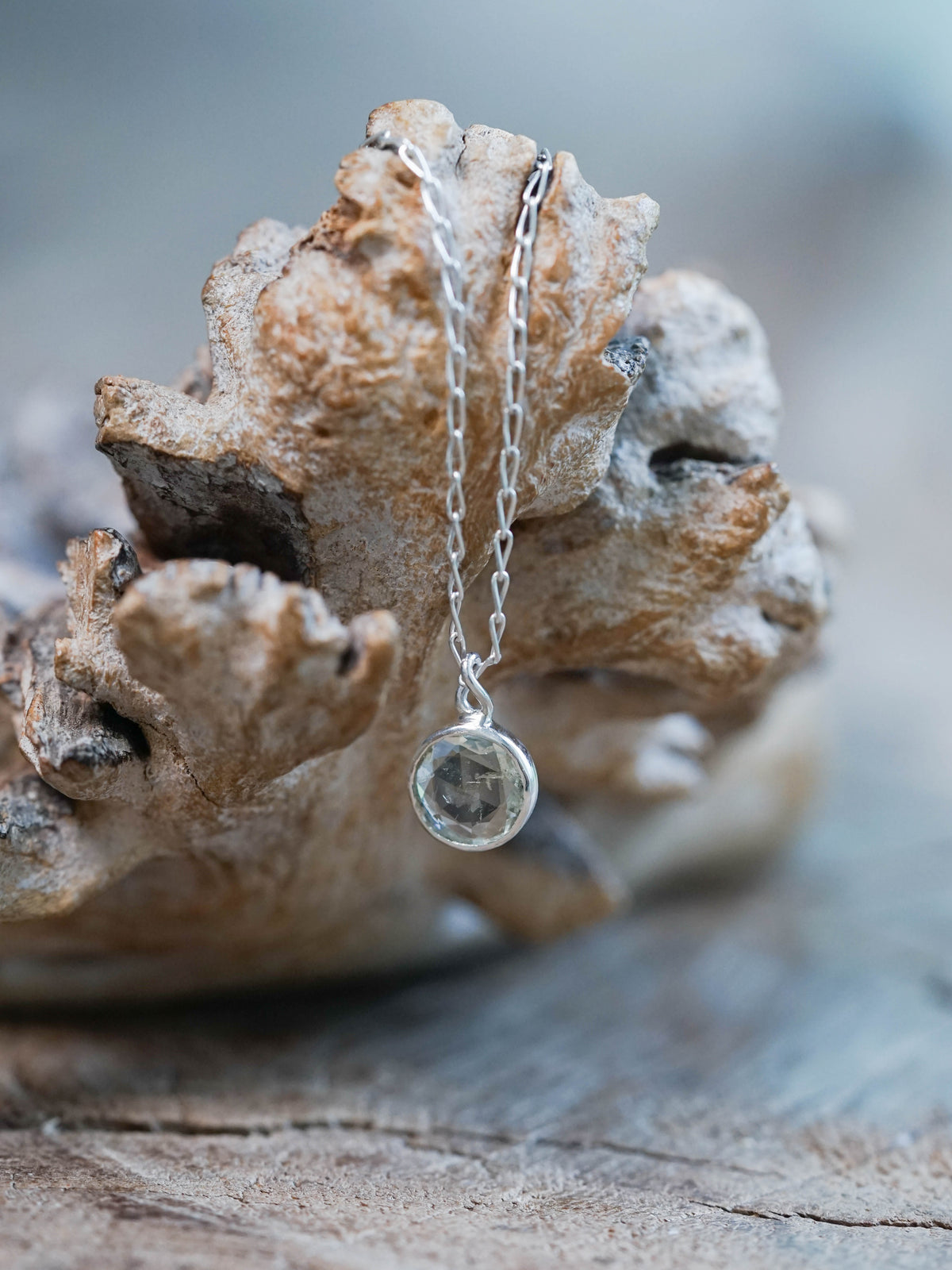 Mint Montana Sapphire Pendant Necklace in Sterling Silver