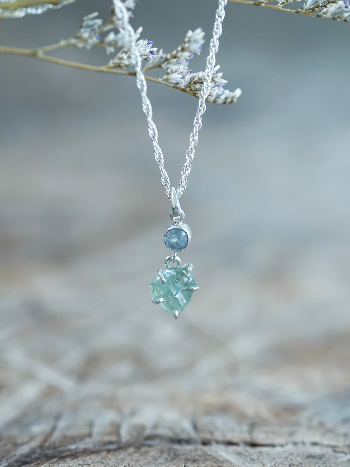 Montana Sapphire and Aquamarine Necklace - Gardens of the Sun | Ethical Jewelry