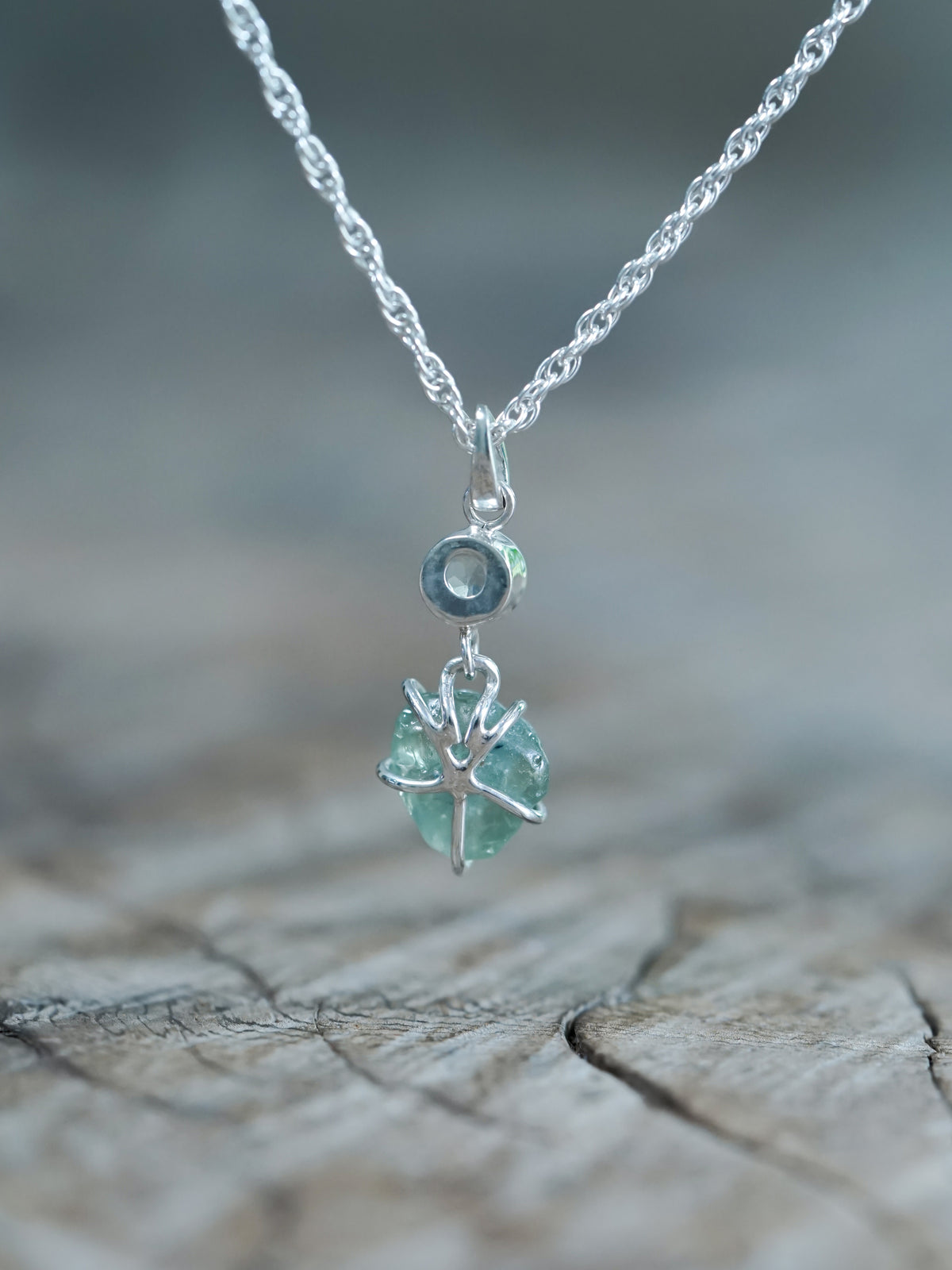 Montana Sapphire and Aquamarine Necklace - Gardens of the Sun | Ethical Jewelry
