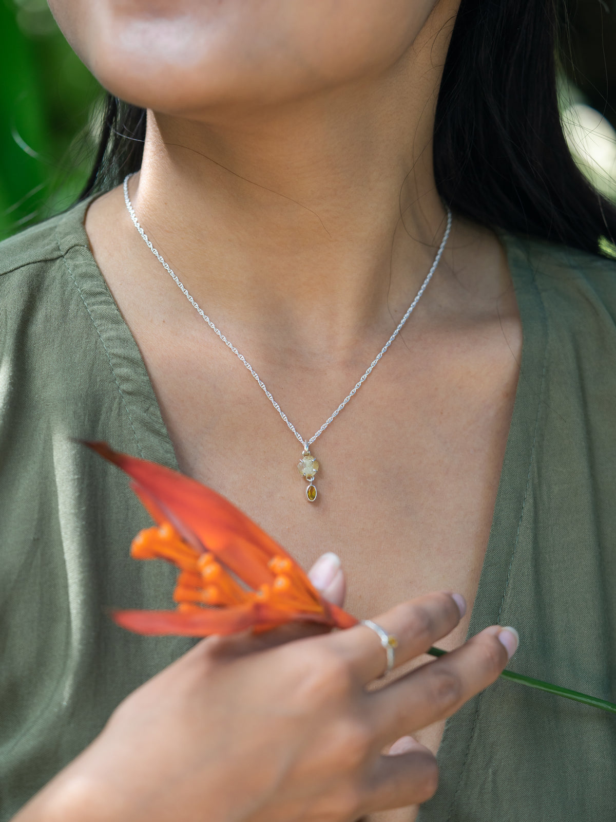 Montana Sapphire and Citrine Necklace - Gardens of the Sun | Ethical Jewelry