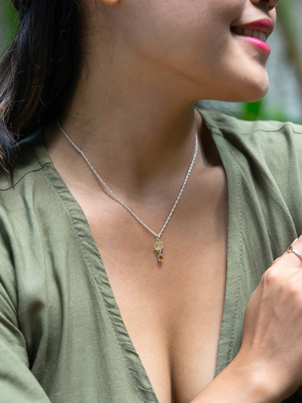 Montana Sapphire and Citrine Necklace - Gardens of the Sun | Ethical Jewelry