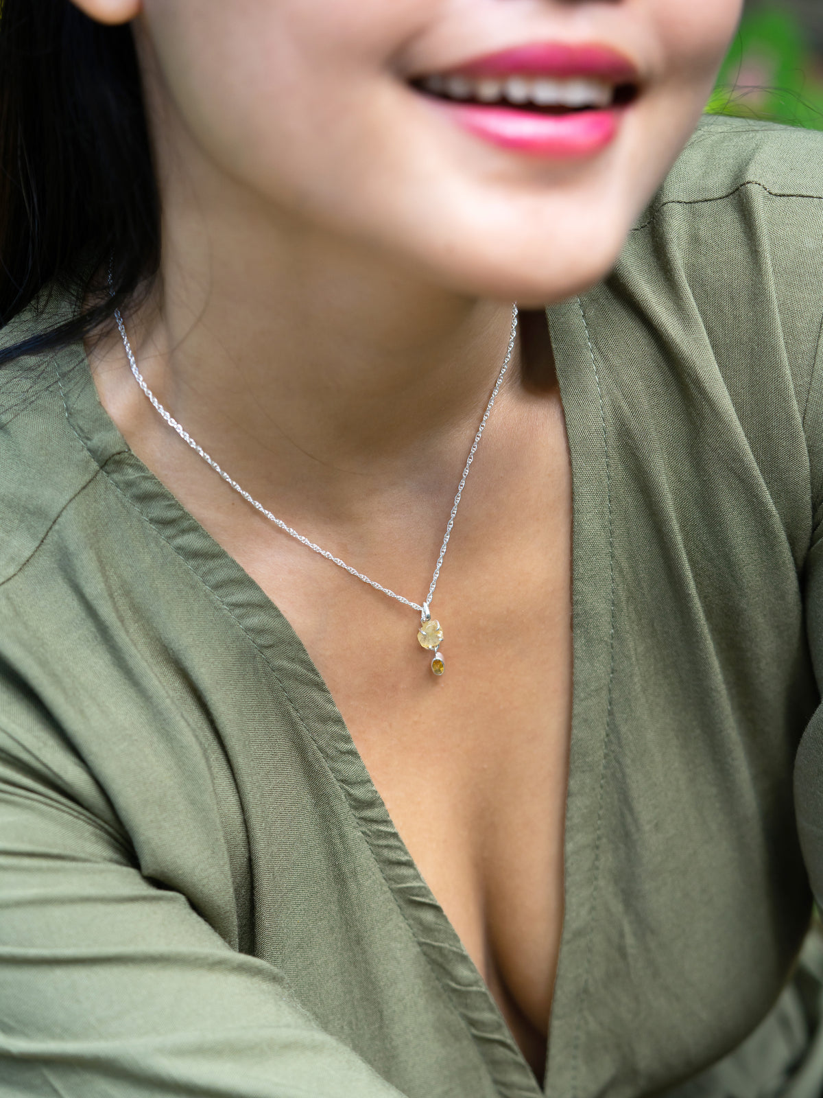 Montana Sapphire and Citrine Necklace - Gardens of the Sun | Ethical Jewelry