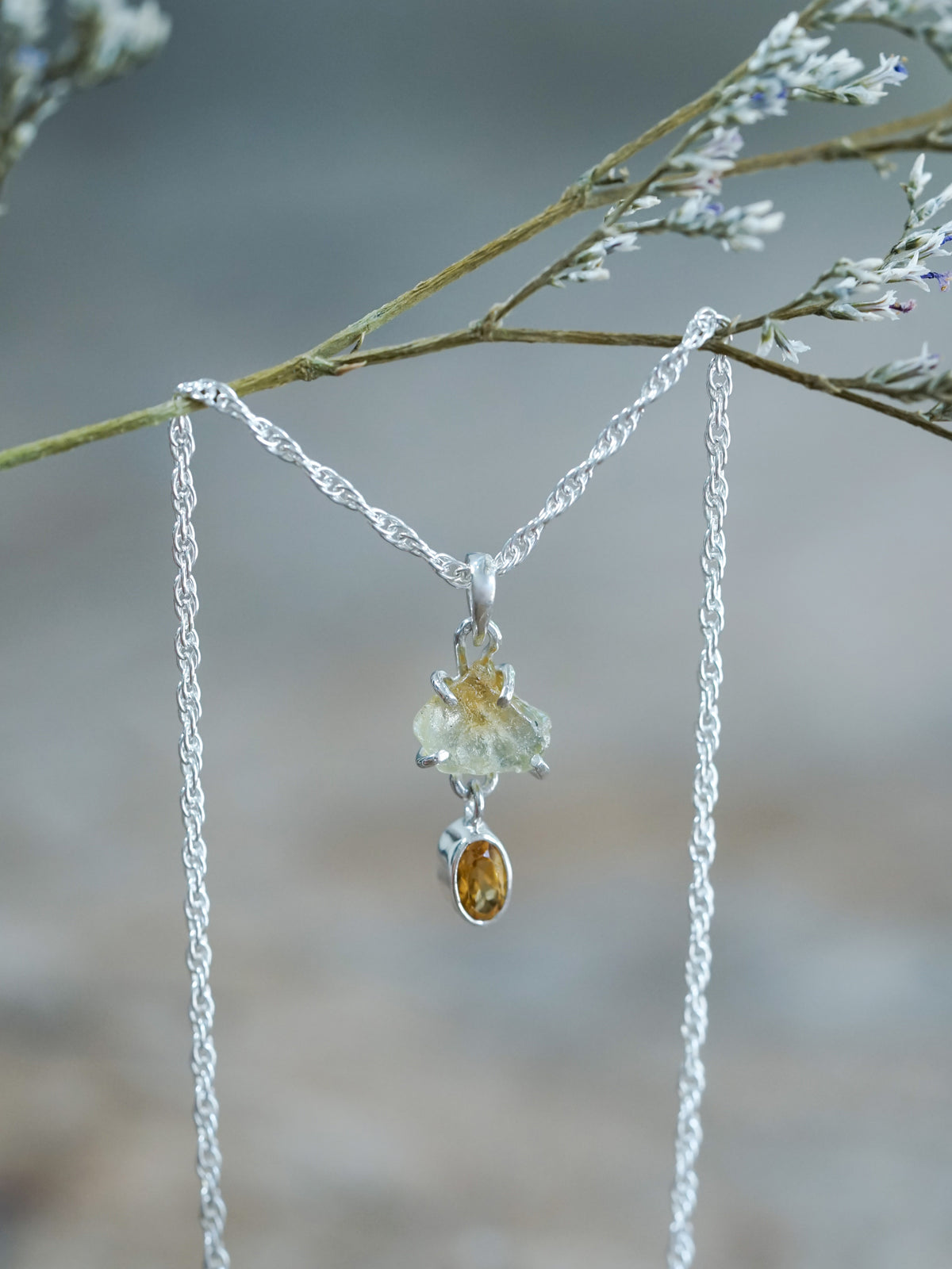 Montana Sapphire and Citrine Necklace - Gardens of the Sun | Ethical Jewelry