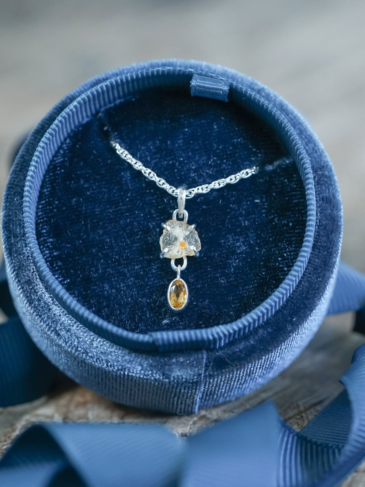 Montana Sapphire and Citrine Necklace - Gardens of the Sun | Ethical Jewelry