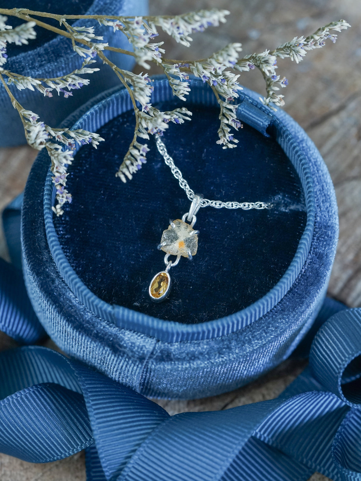 Montana Sapphire and Citrine Necklace - Gardens of the Sun | Ethical Jewelry