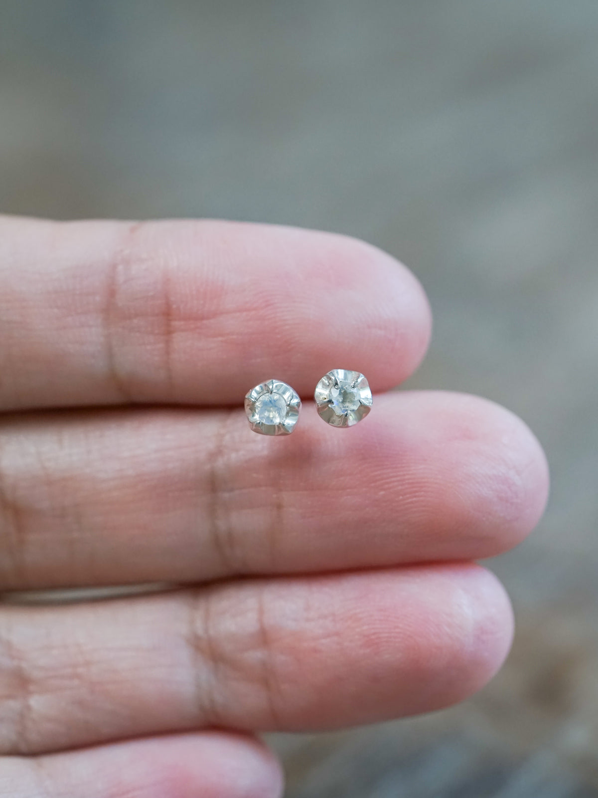 Moonstone Flower Earrings