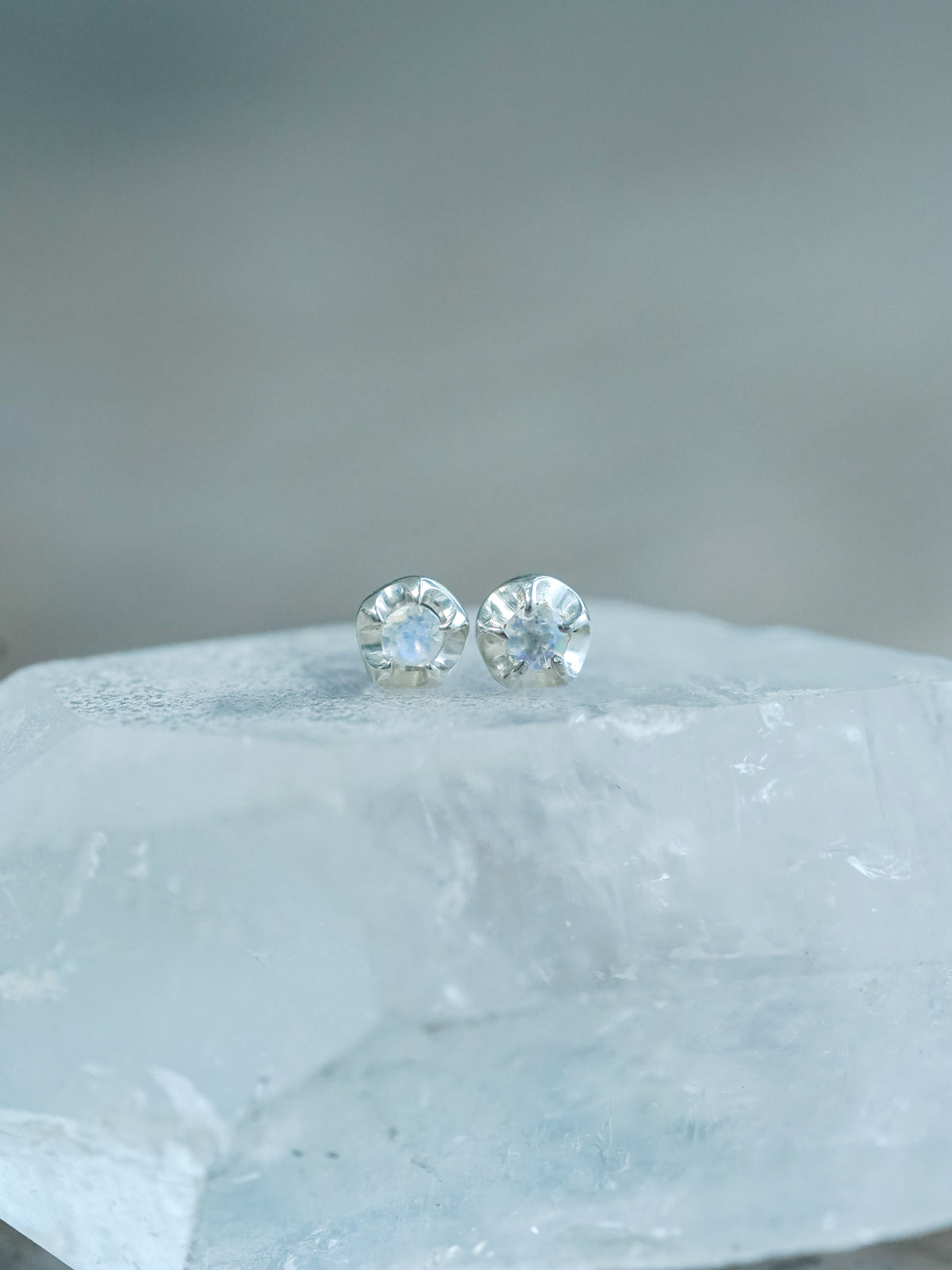 Moonstone Flower Earrings