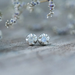 Moonstone Flower Earrings