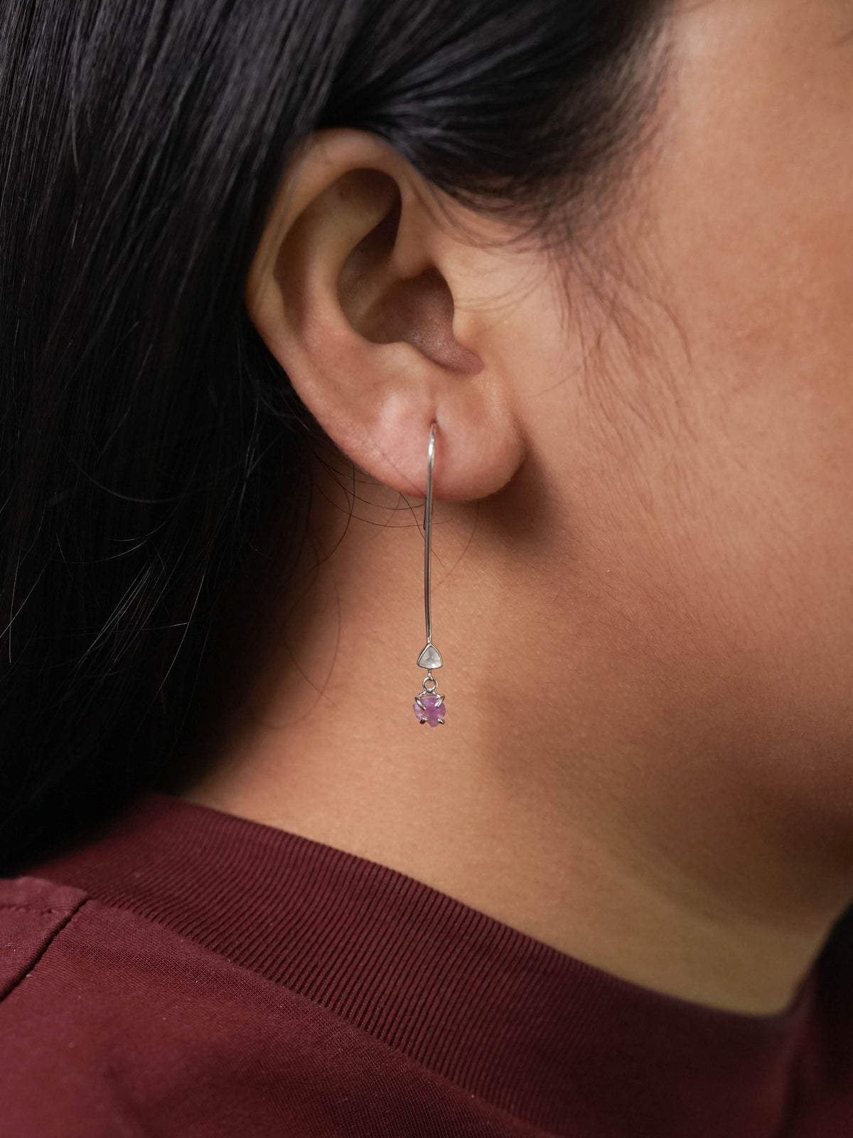 Moonstone and Jungle Sapphire Earrings