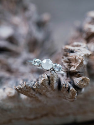 Moonstone and Sapphire Ring