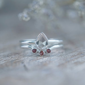 Morganite and Spinel Ring Set