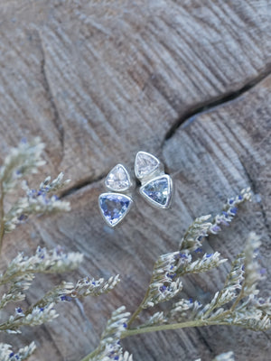 Morganite and Tanzanite Stud Earrings