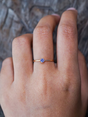 Mystic Lavender Sapphire Ring in Rose Gold - Ethical Jewelry | Gardens of the Sun