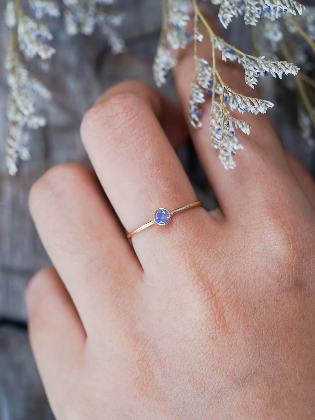 Mystic Lavender Sapphire Ring in Rose Gold - Ethical Jewelry | Gardens of the Sun