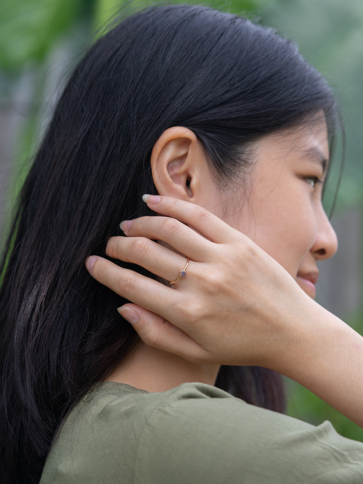 Mystic Lavender Sapphire Ring in Rose Gold - Size 7.5 - Gardens of the Sun | Ethical Jewelry