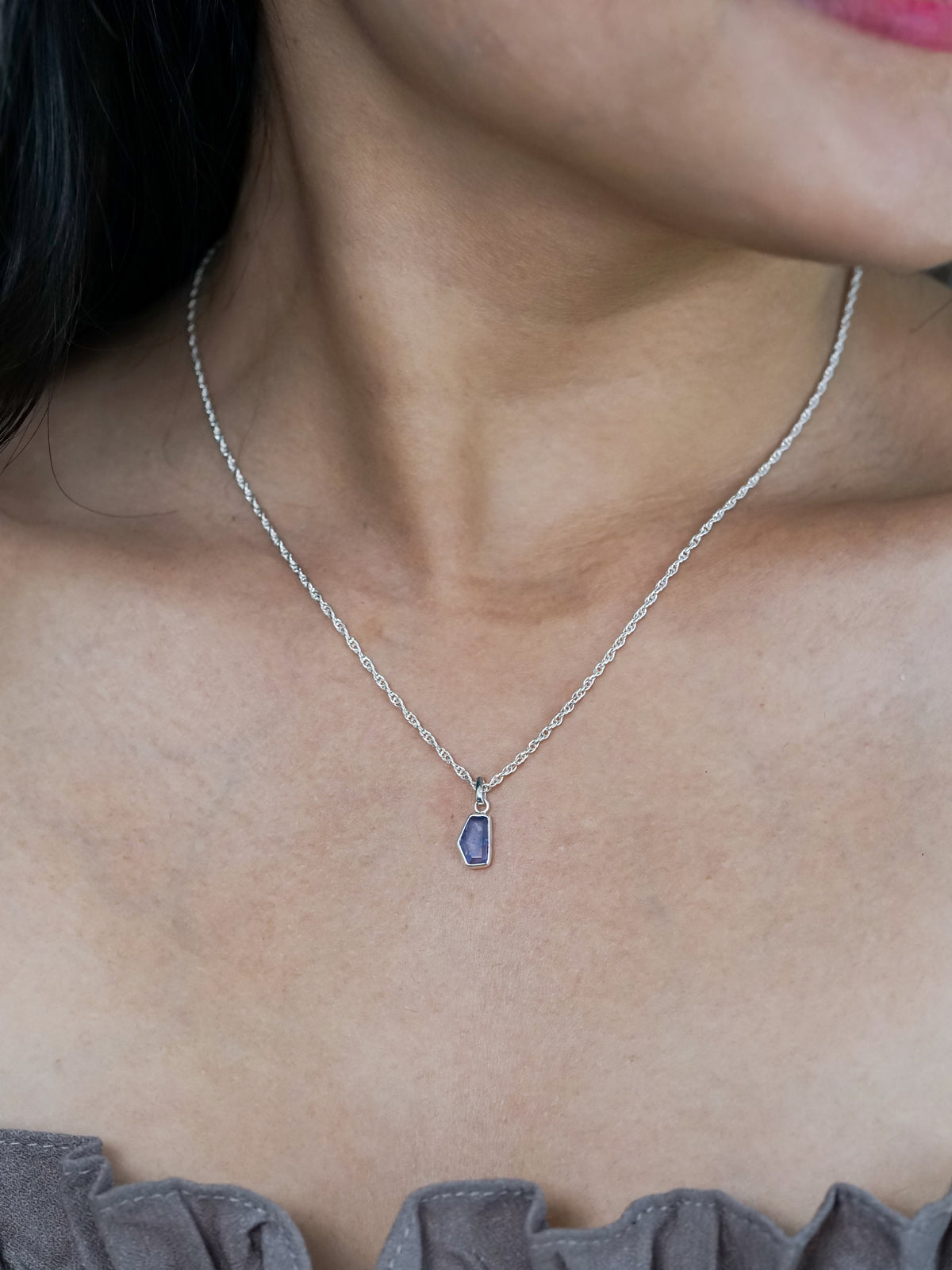 Geometric Tanzanite Necklace - Gardens of the Sun | Ethical Jewelry