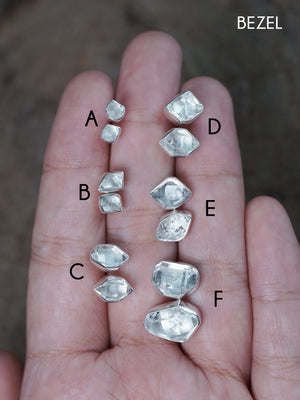 Natural Herkimer Diamond Stud Earrings in Sterling Silver