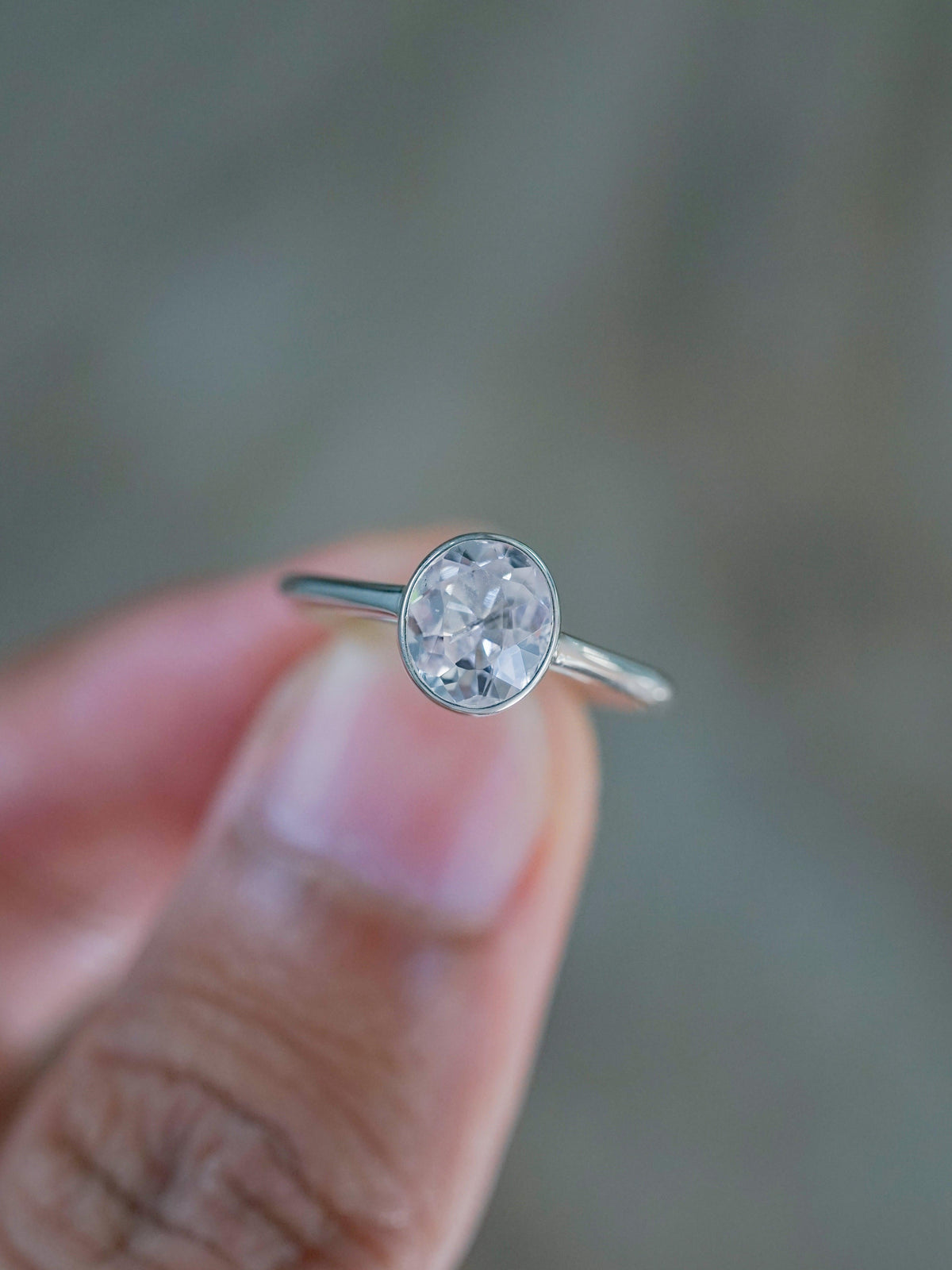 Natural Kunzite Engagement Rings in Silver 