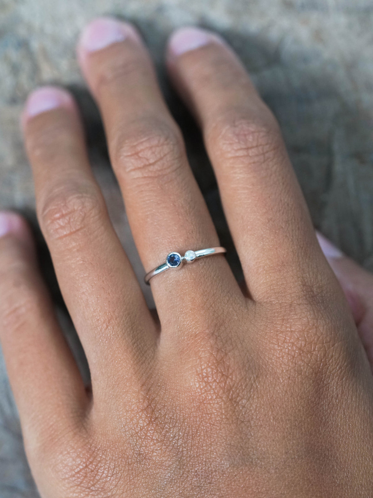 New Color Change Garnet and Moonstone Ring in Silver