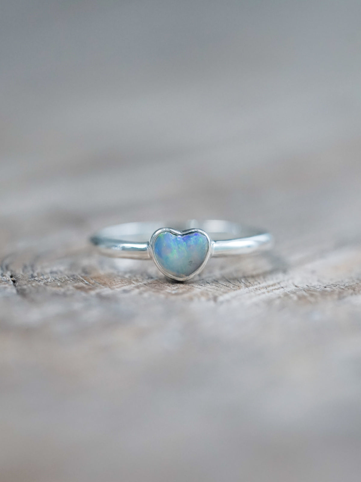 Opal Heart Ring - size 4.5